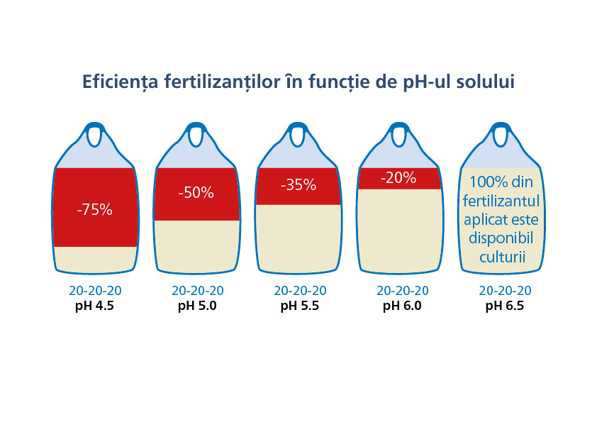 Eficienta fertilizantilor in functie de pH-ul solului